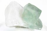 Green, Cubic Fluorite Crystals on Quartz - Inner Mongolia #216776-1